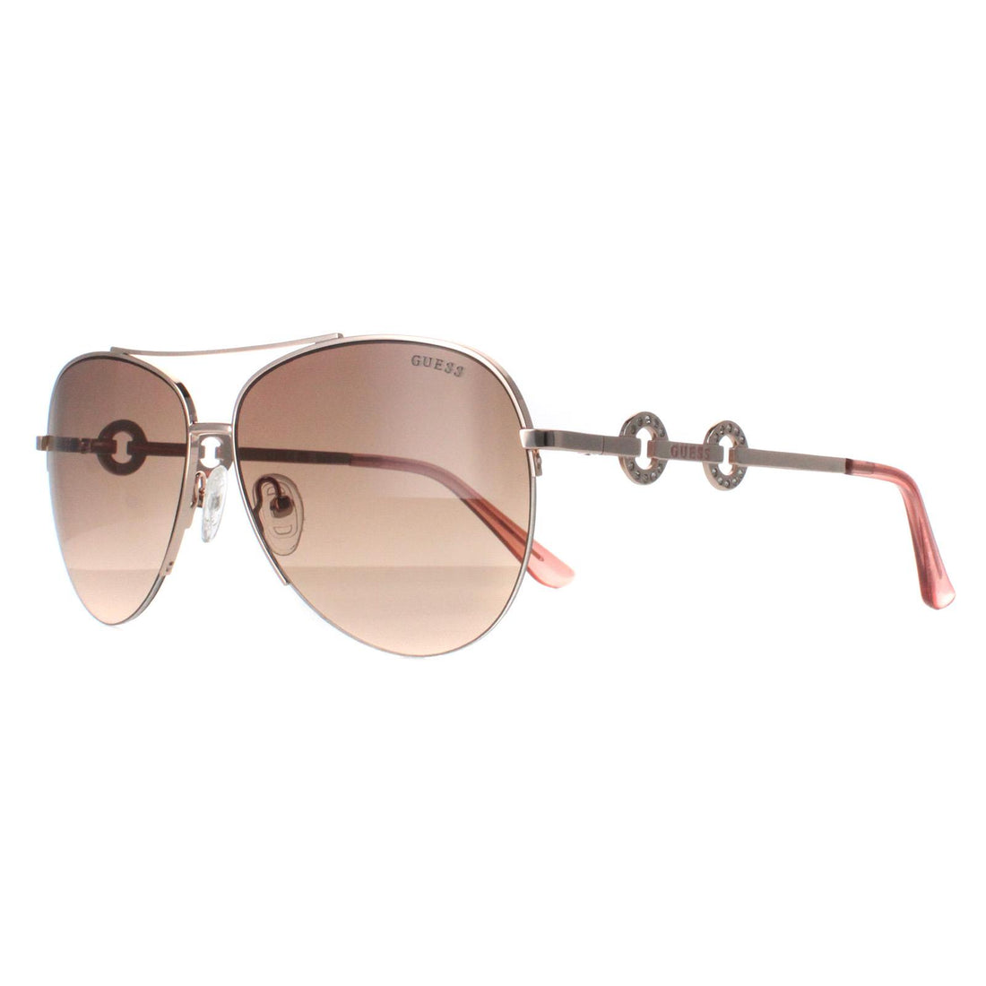 Guess Sunglasses GF6171 28F Shiny Rose Gold Brown Gradient