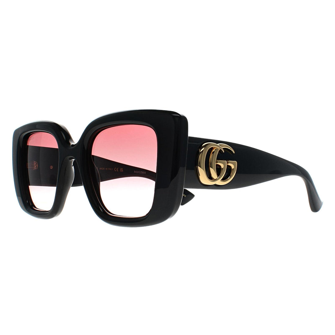 Gucci Sunglasses GG1975S 001 Shiny Black Red Gradient