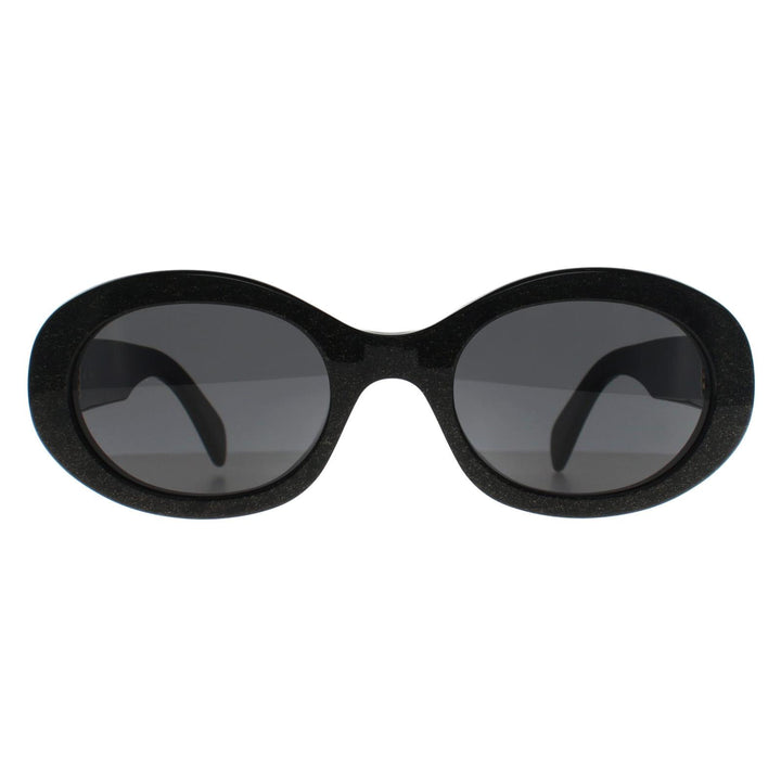 Celine Sunglasses CL40194U Triomphe 03A Sparkly Black with Gold Grey