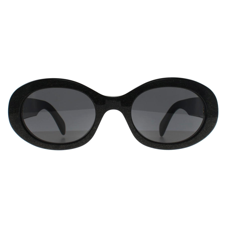 Celine Sunglasses CL40194U Triomphe 03A Sparkly Black with Gold Grey