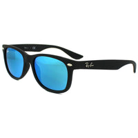 Ray-Ban Junior Sunglasses 9052 100S55 Matt Black Blue Flash Mirror