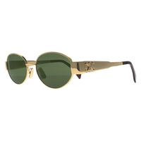 Celine Sunglasses Metal Triomphe CL40235U 30N Shiny Endura Gold Green
