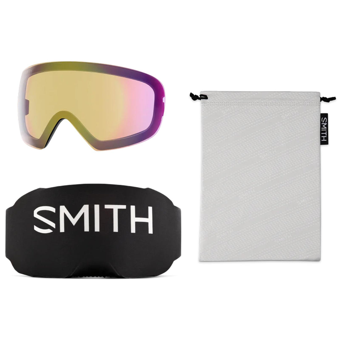 Smith Ski Goggles I/O Mag S 0JX 4V Black ChromaPop Pro Photochromic Red Mirror & CP Storm Yellow Flash