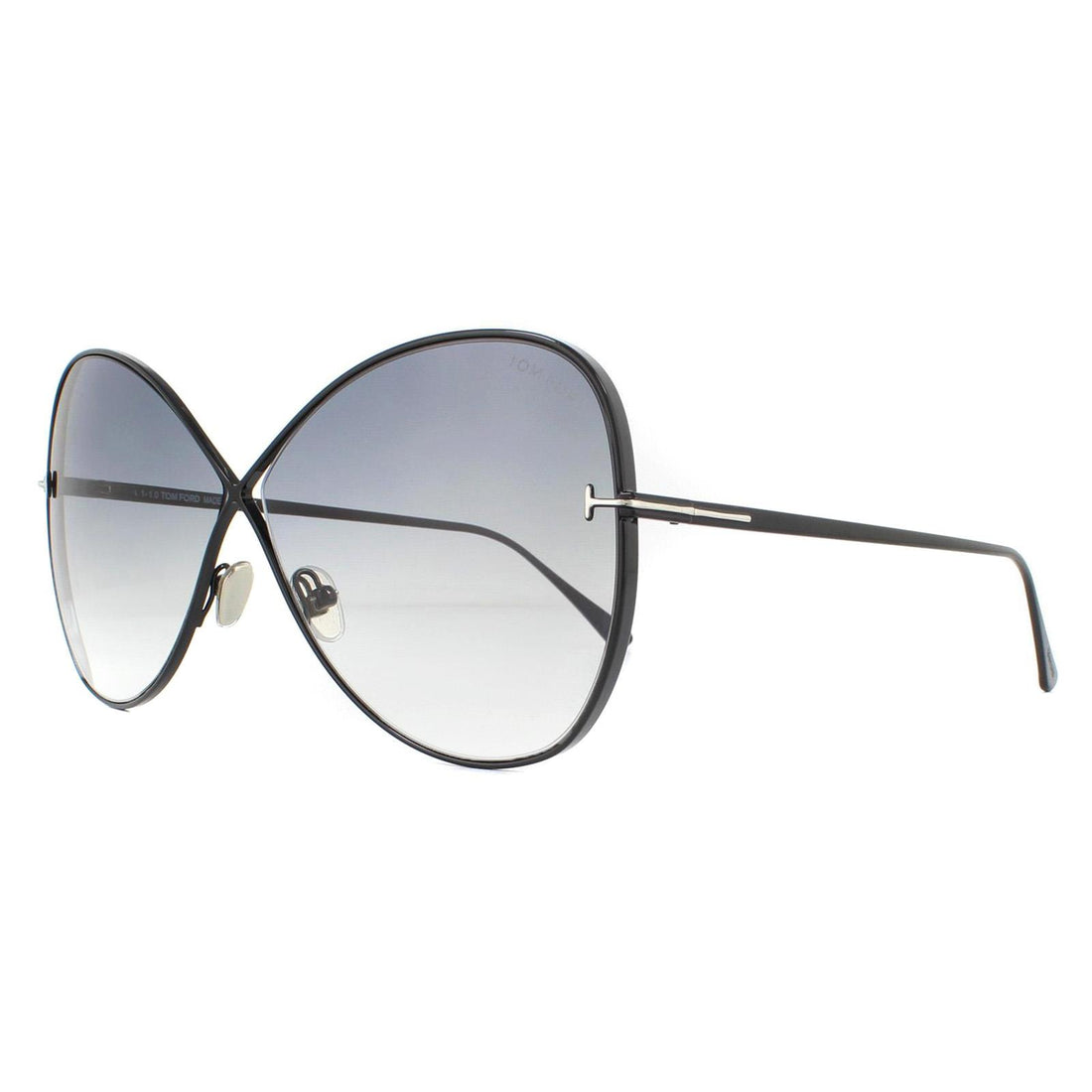 Tom Ford Sunglasses Nickie FT0842 01B Shiny Black Smoke Gradient