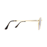 Ray-Ban Sunglasses Round Flat Lenses 3447N 001/30 Shiny Gold Grey Flash Mirror 50mm