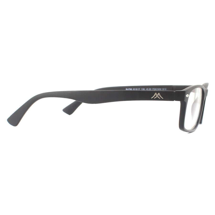 Montana Reading Glasses BLF83 Matte Black Blue Light Block +2.00