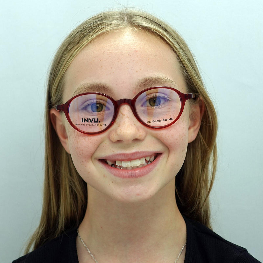 INVU Glasses Frames B4907 C Transparent Burgundy Women