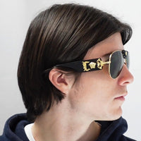 Versace Sunglasses 2150Q 100287 Gold Dark Grey