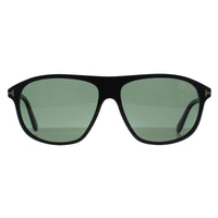 Tom Ford Sunglasses Prescott FT1027 01R Shiny Black Green Polarized