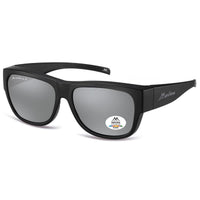 Montana Fit Over Glasses Sunglasses FO10 B Matte Black Silver Revo Mirror Polarized
