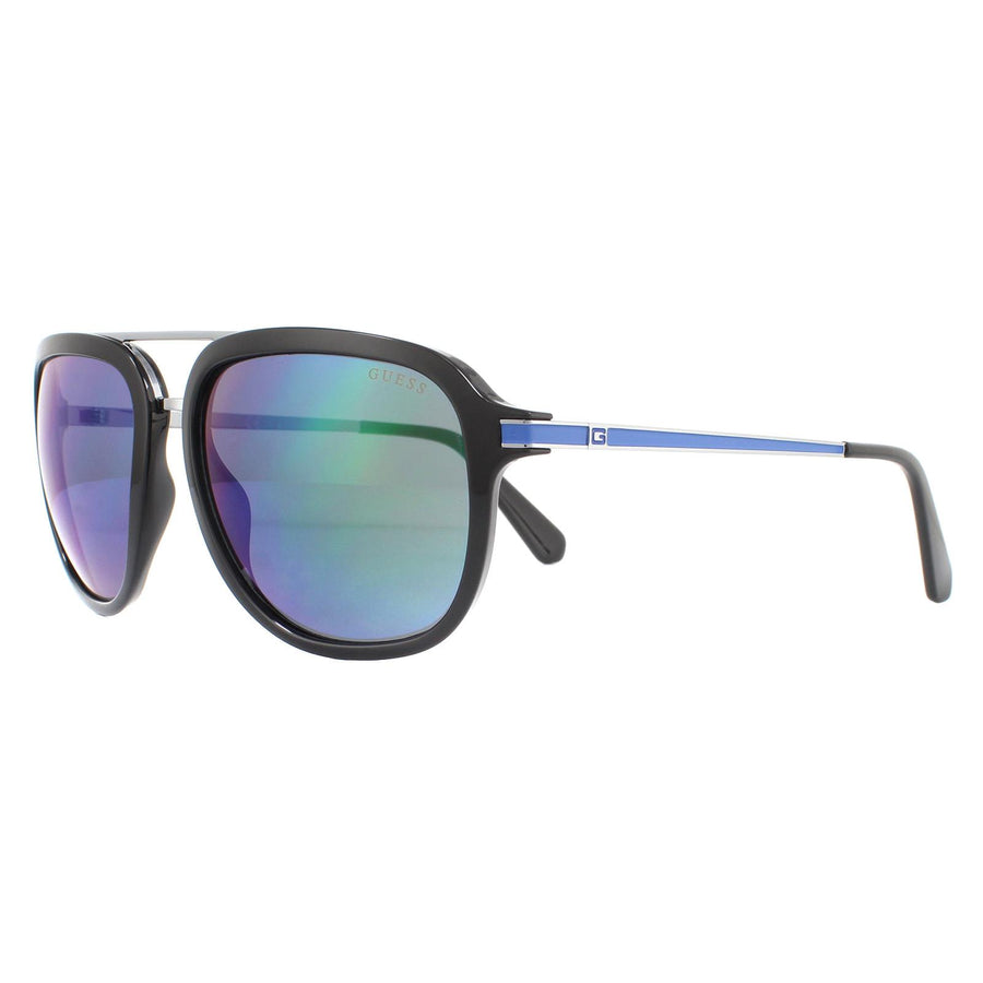 Guess Sunglasses GU6965 01C Shiny Black Blue Blue Mirror