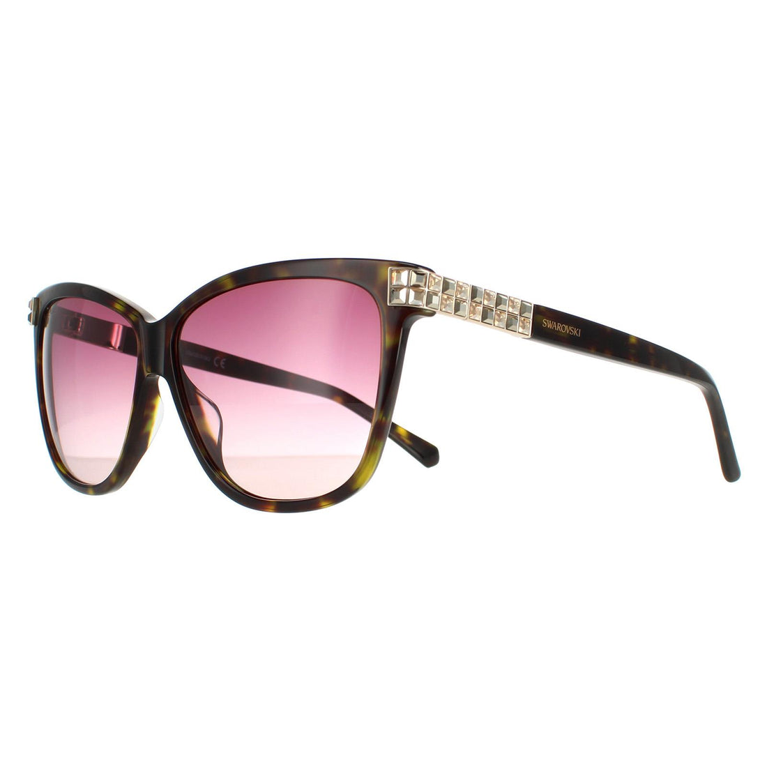 Swarovski Sunglasses SK0137 52F Dark Havana Purple Gradient