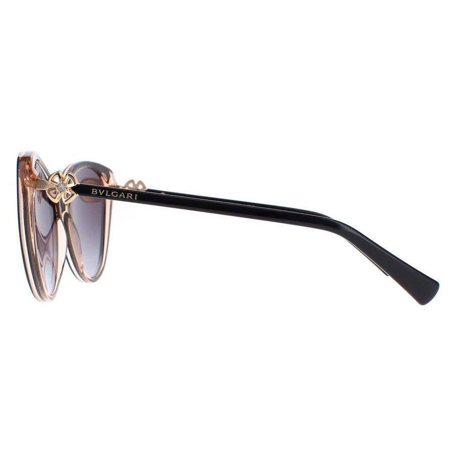 Bvlgari Sunglasses BV8246B 55168G Black on Peach Transparent Grey Gradient