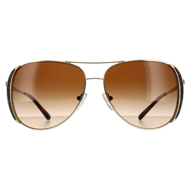Michael Kors Sunglasses MK1082 101413 Light Gold Smoke Gradient