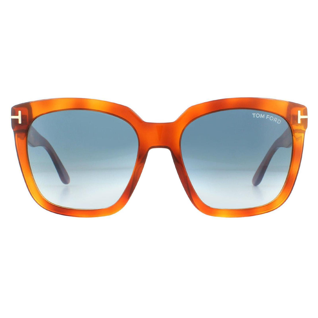 Tom Ford Sunglasses Amarra FT0502 53W Blonde Havana Gradient Blue