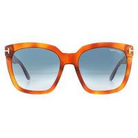 Tom Ford Sunglasses Amarra FT0502 53W Blonde Havana Gradient Blue