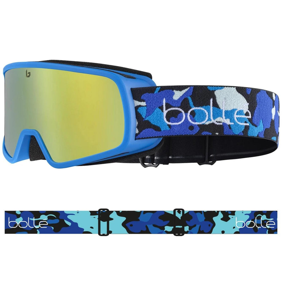 Bolle Ski Goggles Nevada Jr BG050012 Matte Blue Camo Sunshine