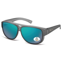 Montana Fit Over Glasses Sunglasses FO6 B Matte Grey Green Revo Mirror Polarized
