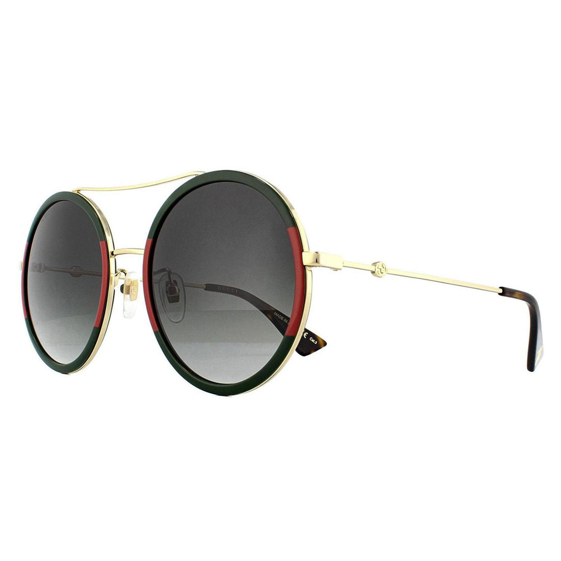 Gucci Sunglasses GG0061S 003 Gold Green and Red Green Gradient