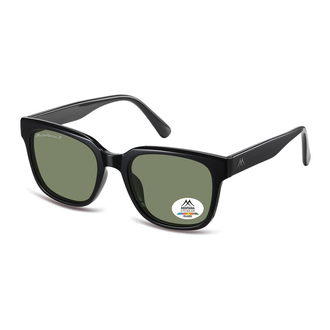 Montana Sunglasses MP54 A Shiny Black Green Polarized