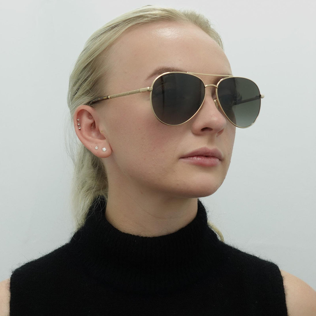 Jimmy Choo Sunglasses DEVAN/S 06J HA Gold Havana Brown Gradient
