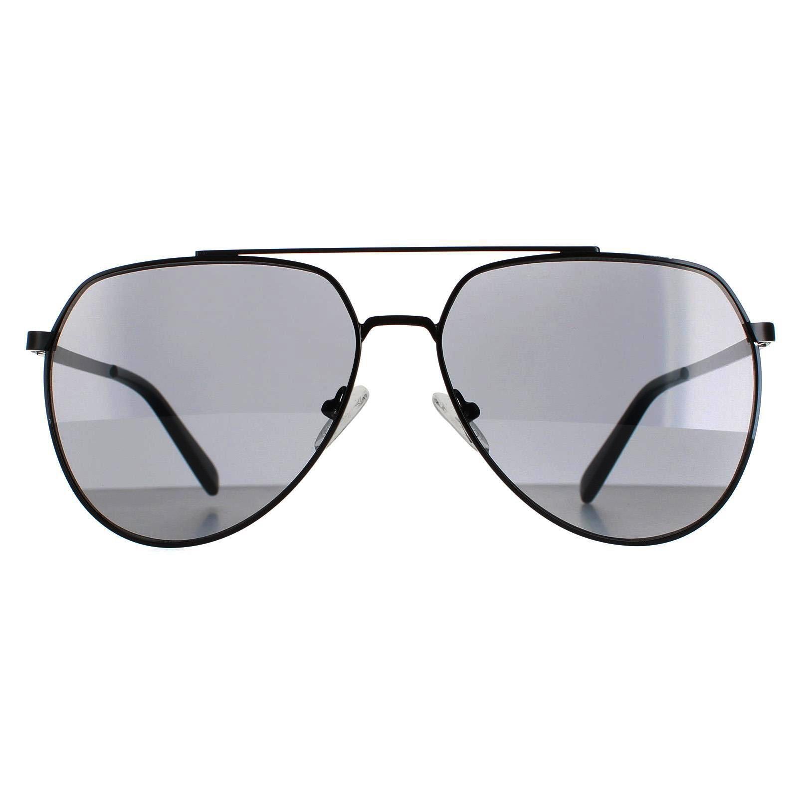 Sunglasses CK20124S 001 Shiny Solid Smoke
