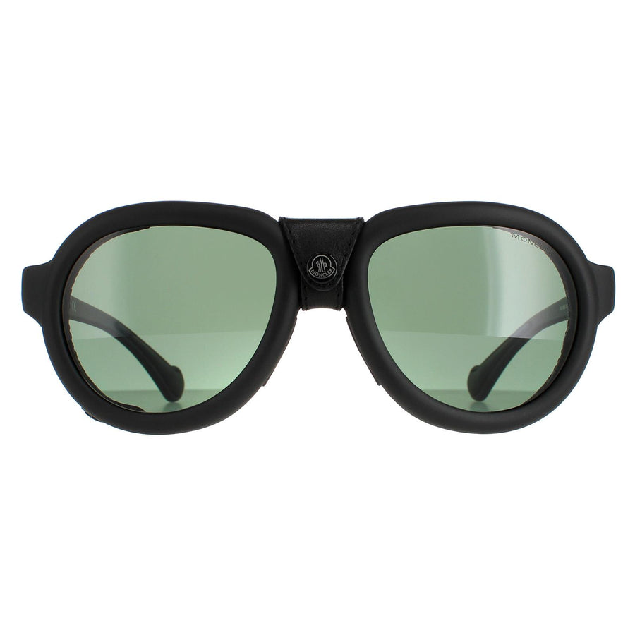 Moncler ML0090 Sunglasses Matte Black / Green Polarised