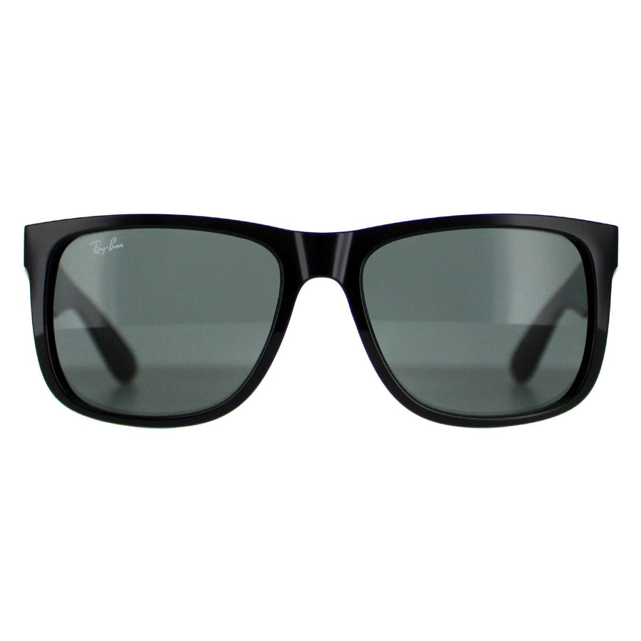 Ray-Ban Justin Classic RB4165 Sunglasses Shiny Black Green 55