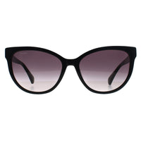 Max Mara Sunglasses MM0058 Logo 13 01B Shiny Black Smoke Grey Gradient