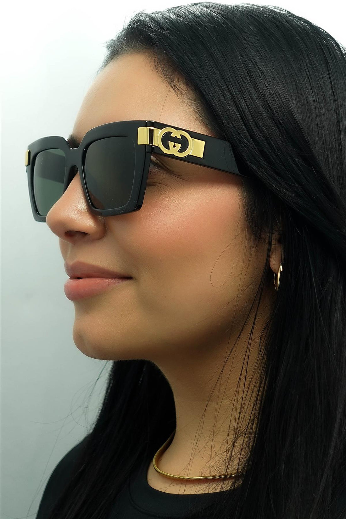 Gucci Sunglasses GG1689S 001 Black with Gold Grey