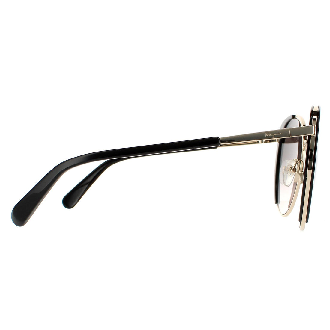 Salvatore Ferragamo Sunglasses SF207S 733 Light Gold Black Grey Gradient