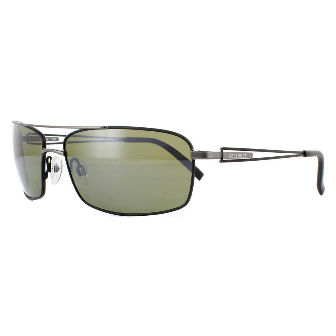 Serengeti Sunglasses Dante 7115 Shiny Gunmetal Black Tannery Mineral Polarized 555nm Green