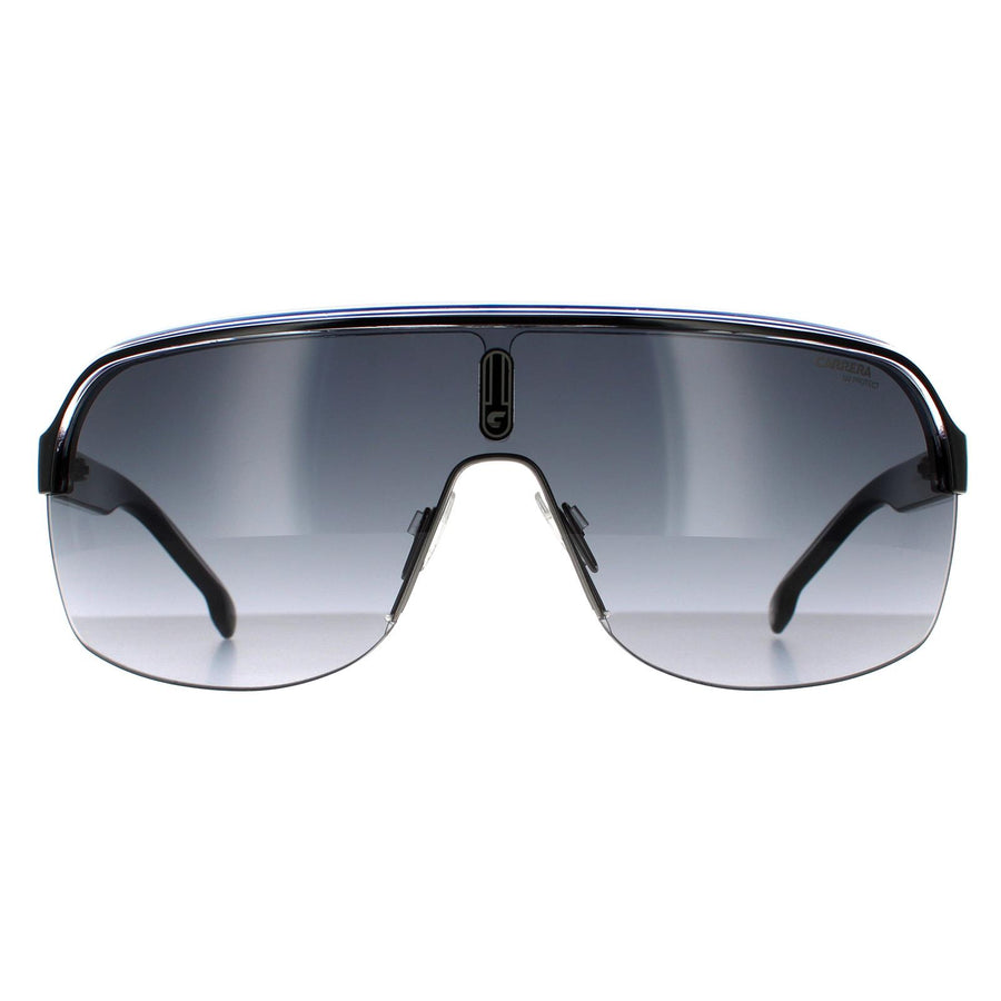 Carrera Sunglasses Topcar 1/N T5C 9O Black Crystal White Blue Dark Grey Gradient