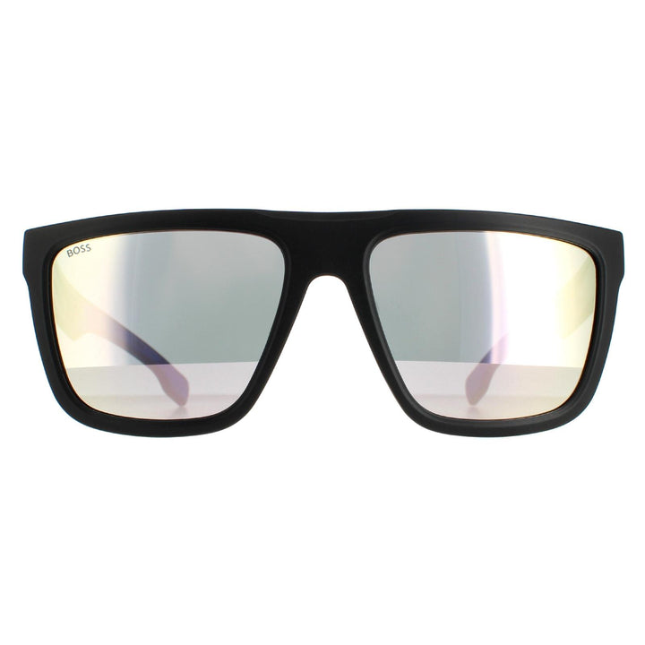 Hugo Boss Sunglasses BOSS 1451/S 0VK DC Matte Black Blue Extra White Silver Mirror