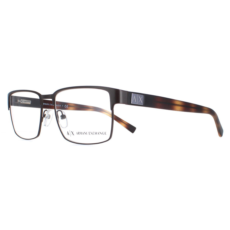 Armani Exchange Glasses Frames AX1019 6001 Matte Brown Men