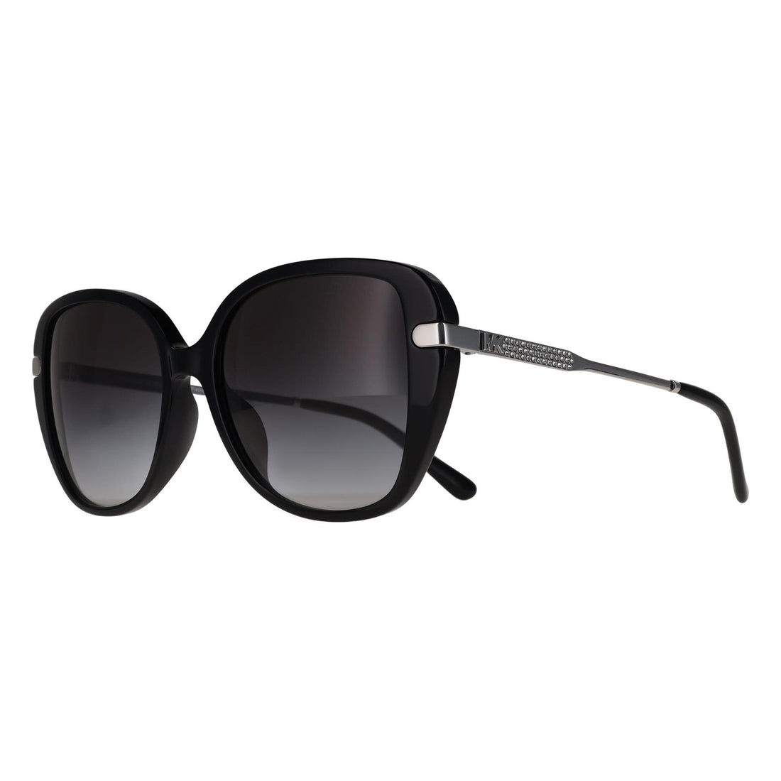 Michael Kors Sunglasses MK2185BU Flatiron 30058G Shiny Black Dark Grey Gradient