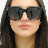 Hugo Boss Sunglasses BOSS 1731/S 807 9O Shiny Black Grey Gradient with Light Mirror