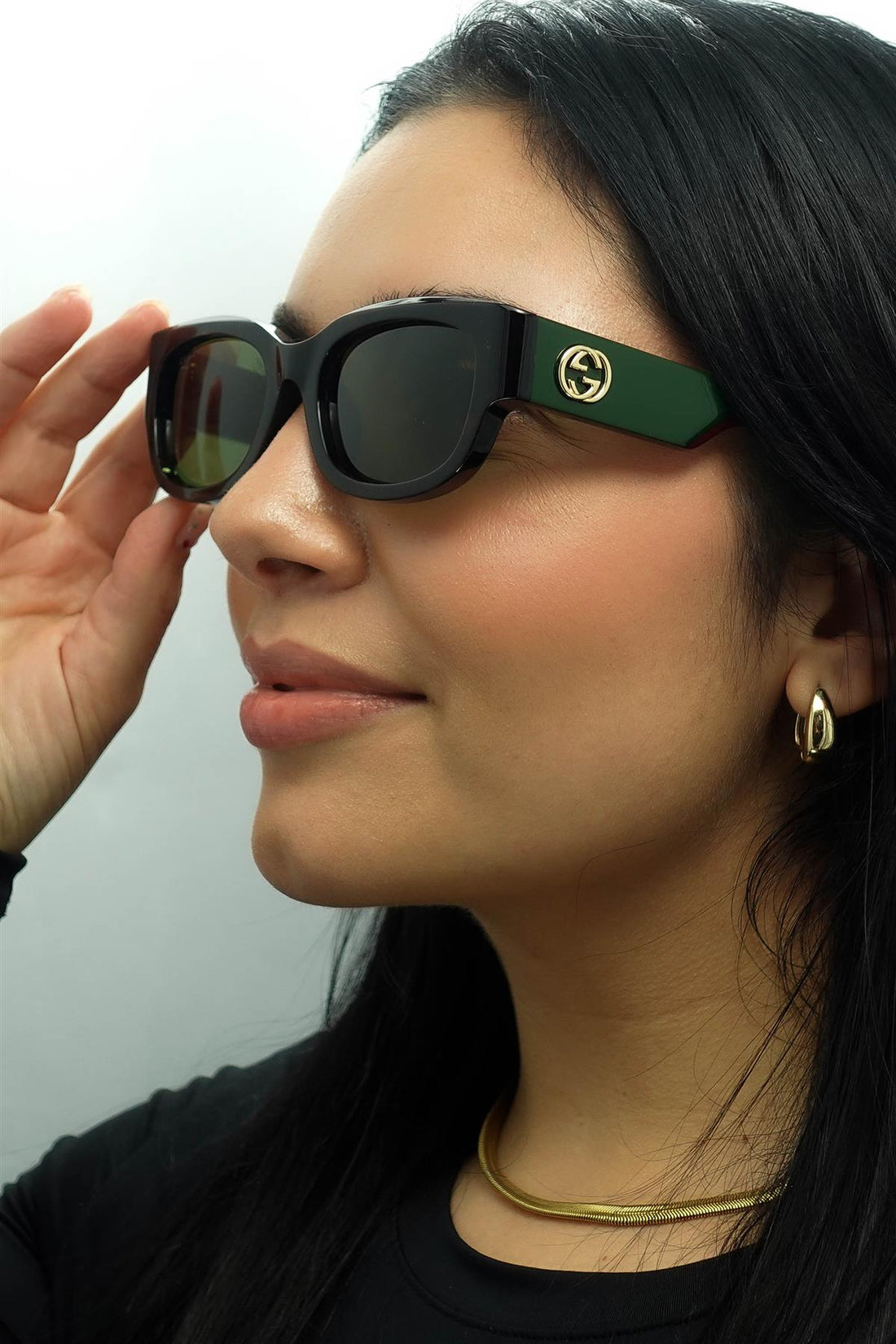 Gucci Sunglasses GG1667SK 002 Havana with Green and Red Green