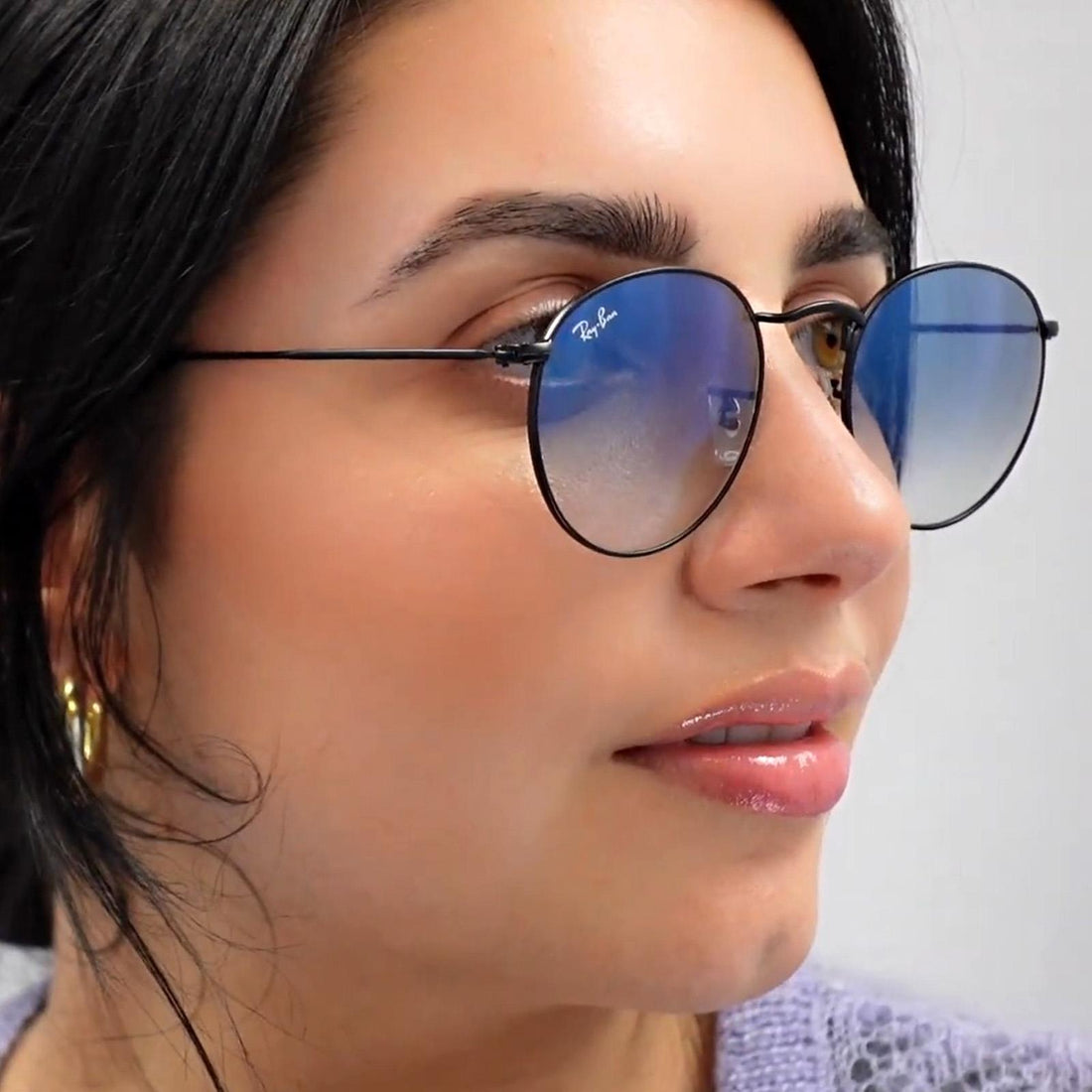 Ray-Ban Sunglasses Round Metal 3447 019/30 Silver Silver Flash