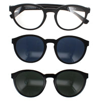 Emporio Armani Sunglasses EA4152 58011W Matte Black Clear with Sun Clip-ons