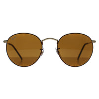 Ray-Ban Sunglasses Round Metal 3447 927533 Matte Havana On Matte Gold Brown