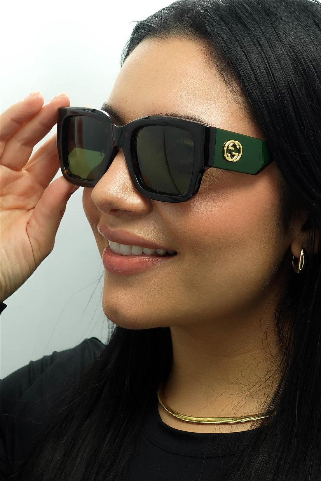 Gucci Sunglasses GG1663S 002 Havana with Green and Red Green