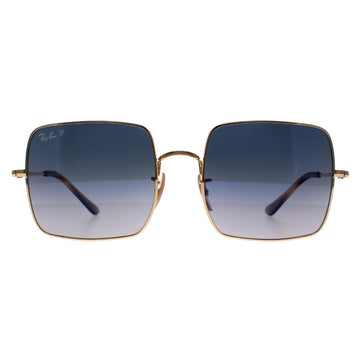 Ray-Ban Sunglasses Square RB1971 914778 Polished Gold Blue Grey Gradient Polarized