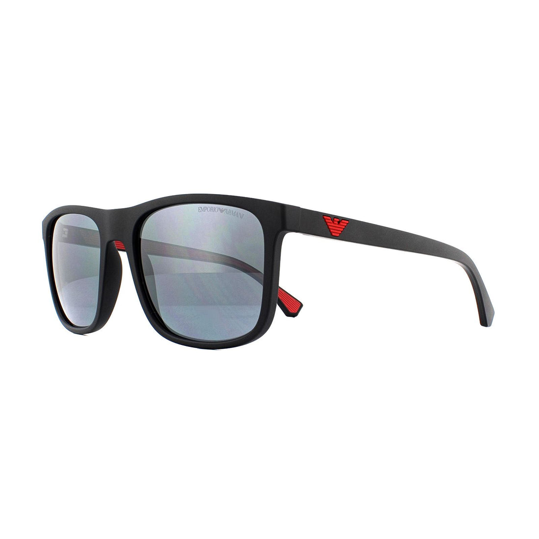 Emporio Armani Sunglasses 4129 50016G Matte Black Light Grey Mirror Black
