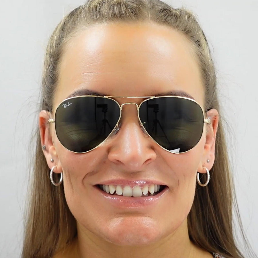 Ray-Ban Sunglasses Aviator 3025 029/30 Gunmetal Green Silver Mirror 58mm