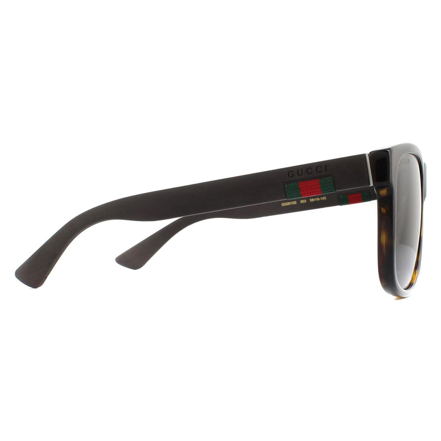 Gucci Sunglasses GG0010S 003 Havana and Grey Grey Polarized