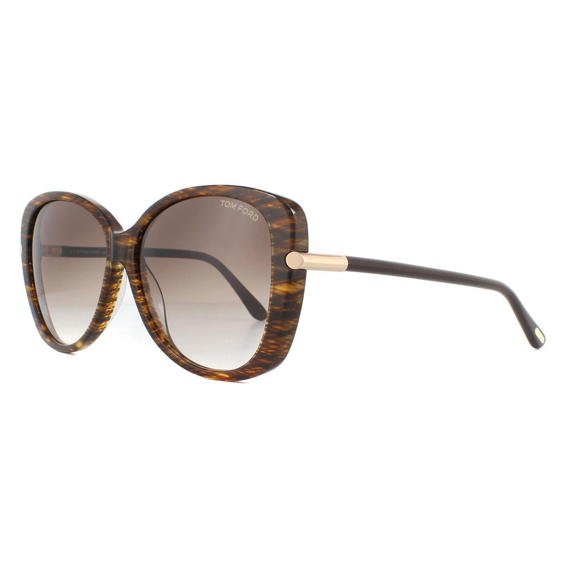 Tom Ford Sunglasses Linda FT0324 50F Dark Brown Striped Brown Gradient
