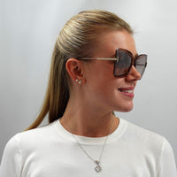 Tom Ford Sunglasses Gia FT0766 57G Shiny Beige Brown Mirror