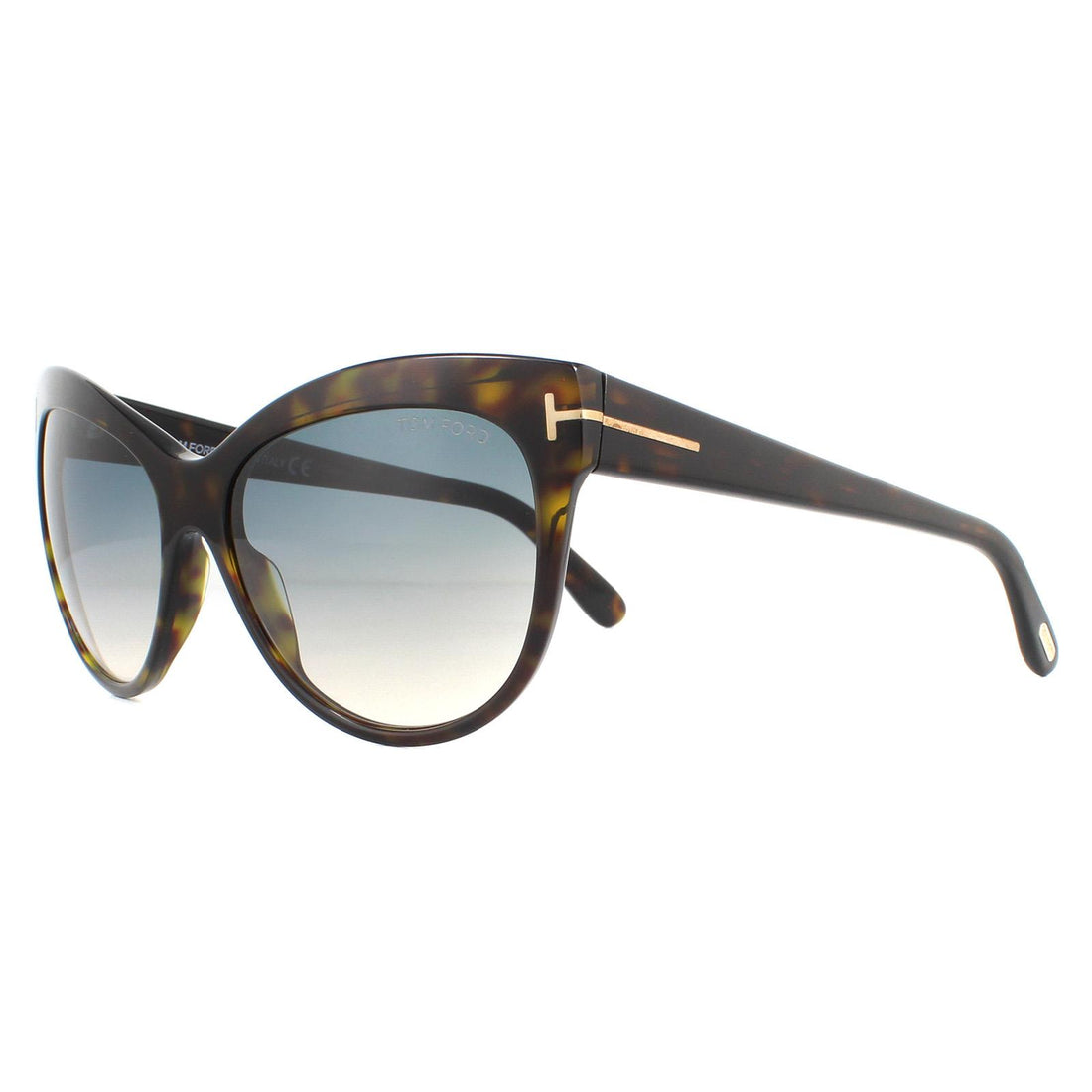 Tom Ford Sunglasses Lily FT0430 52P Dark Havana Green Gradient