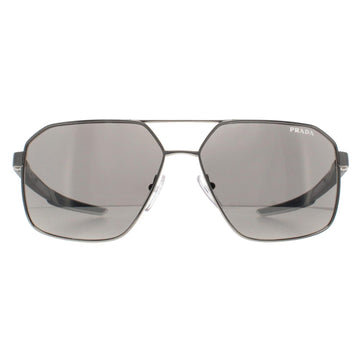 Prada Sport Sunglasses PS55WS 1BC07F Silver Light Grey Silver Mirror